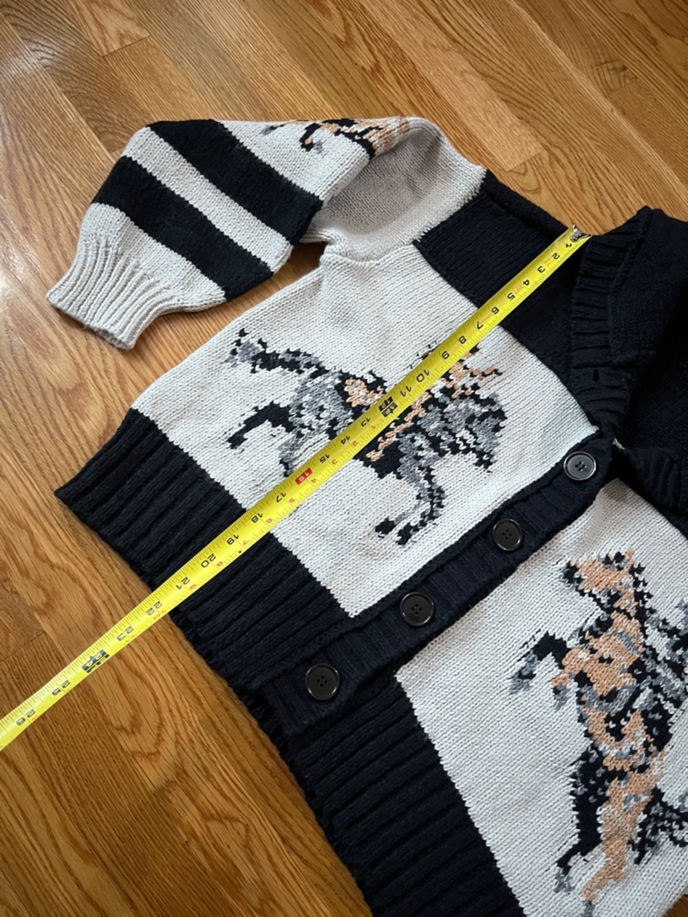 Anthropologie x Pilcro Horse Graphic Cardigan Sweater Size Medium NWT - Picture 8 of 14